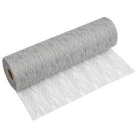 MODERNO Table Runner Lace Table Runner in Grey (30 cm x 20 m) High Quality Table Decoration Ribbon for Weddings & Christenings, Festive Table Decoration for Special Occasions