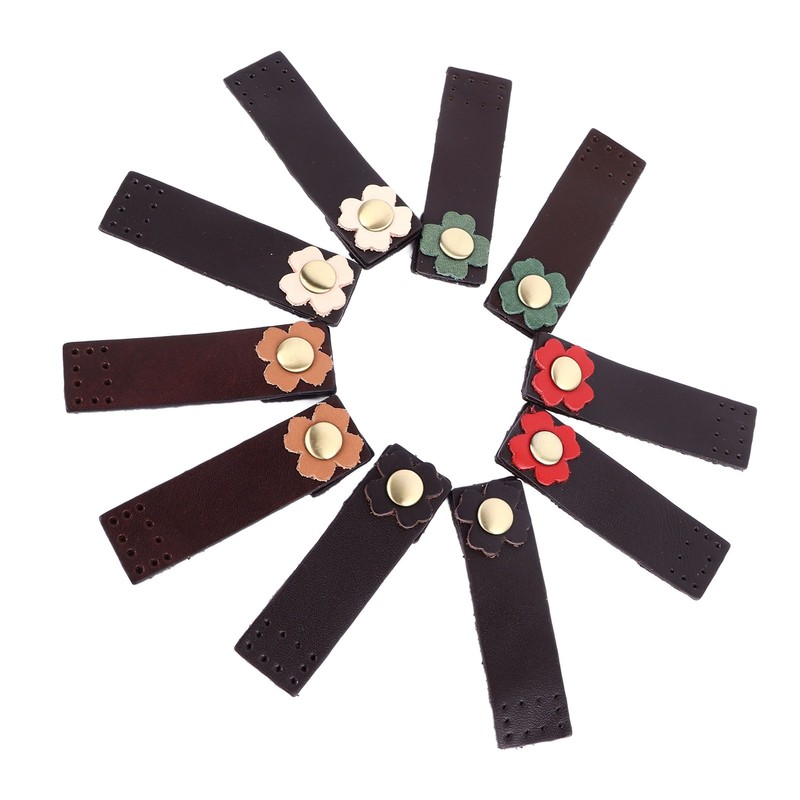 10 Set Leather Snap Buckles Leather Tab Closure Leather Button