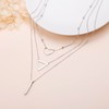 DAOSHANG 925 Sterling Silver Triangles Hearts Stripes Three Layered Necklaces