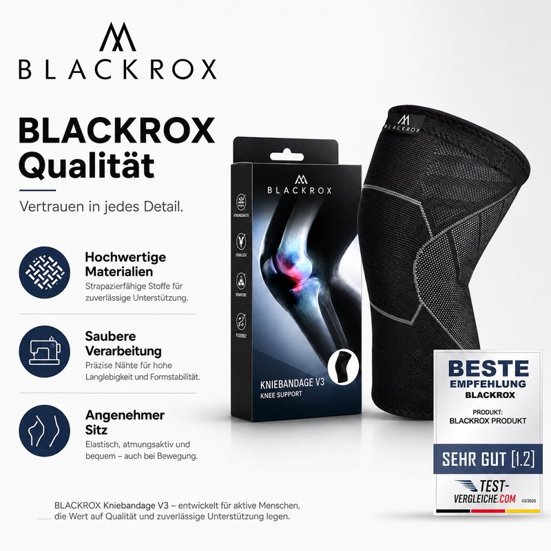 BLACKROX Knee Support V3 Knee Support Comparison Winner Sport Men