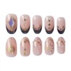 French Tip Press on Nails Short Oval Fake Nails with