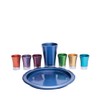 Set of Six Anodized Aluminum Cups with Tray