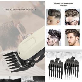 GCFTIFF 8pcs Guide Comb Set, Professional Hair Clipper Guards Cutting Guides Fits for Most Clippers (45 * 38mm),Clipper Combs Replacement for Increased Cutting Performanc