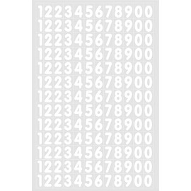 XIAXIN Waterproof PVC Number Stickers Numbers Numbering Sticker Set Weather-resistant Water-resistant Name Plate Suitcase Name Plate Locker Indoor/Outdoor Use TS-530W (1, White)