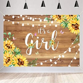 It's a Girl Backdrop Wood Wall Photography Background Flower Butterfly Baby Shower Decorations Photobooth Props Party Supplies Baby Shower Banner…