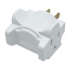 Hug-A-Plug Grounded Right Angle Adapter Plug - Twin Pack White