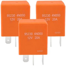 3-Pack 95230 4N000 Relay - SPDT 20A 12VDC 3-Pin Horn Relay - Compatible with Hyundai/Kia (Sonata, Sorento) - Fixes Weak Sound, No Honk & P0627 Code