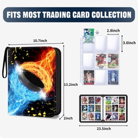 TsuiWah Hockey Card Binder 9-Pocket, Trading Card Binder, Sports Card Album Fits 900 Cards with 50 Removable Sleeves, Zipper Collectible Card Holder Organizer for Hockey, MTG, TCG Sports Trading Cards