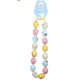 Bird Sparkled Bird Easter Egg Garland Banner - 18 Eggs Multi String