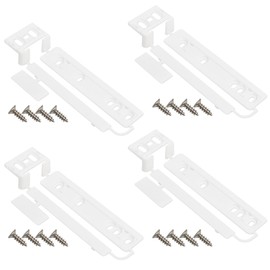 UPTTHOW 4Pcs Universal Integrated Fridge Freezer Door Slider with Screws, Fridge Door Mounting Installation Fixing Kit with Barckets and Clips