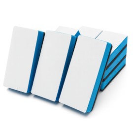 Flipside Products 2" x 4" Dry Erase Board Buddies, Students and Kids, Whiteboard Erasers, Brainstorming, Flow Charts, Classroom- 12 Pack