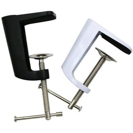 POFET 2pcs Adjustable 0-56mm/0-59mm Arm Desk Clamp Table Lamp Clip Holder Metal Stand- 2 Colors Can Choose - Black, 90mm
