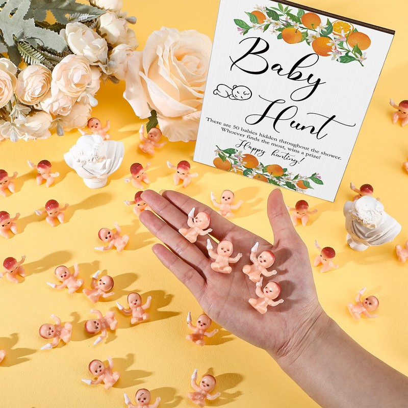 Roowest 51 Pieces Baby Shower Games Include Wooden Baby Hunt