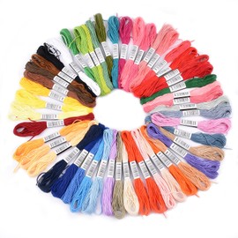 Embroidery Threads 100 Skeins Rainbow Color Embroidery Thread Used for DIY Yarn Craft, Cross-Stitch, Friendship Bracelets and Sewing (50 Colors)