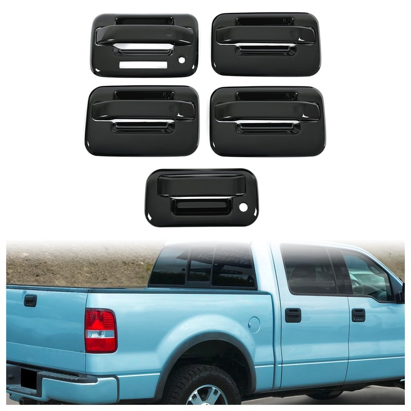 HECASA 4 Door Handle Covers + Tailgate Handle Cover Compatible