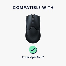 kwmobile Mouse Grip Tape Compatible with Razer Viper 8k HZ Grip Tape - Non-Slip Faux Leather - Black