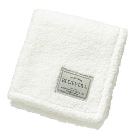 Kusuhashi Crest Woven Imabari Towel DOUBLE STAR BLUEVERA Wash Towel, Approx. 13.0 x 13.8 inches (33 x 35 cm), Made in Japan, Off-White, 1-04116-51-OW