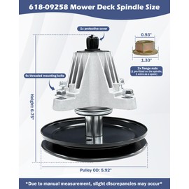 IWIWE 618-09258 Mower Spindle Assembly - Replaces 618P09258, Compatible with Cub Cadet XT2-LX46 XT1-LT46, MTD Craftsman T2400, Troy Bilt 46 XP 46I XP –Fits 46" Mower Decks