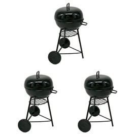 COHEALI Kids Toys 3pcs Scene Simulation Toy Camping Layout Props Metal Barbecue Decors Lovely Mini Grill Tiny Grill Children Toys
