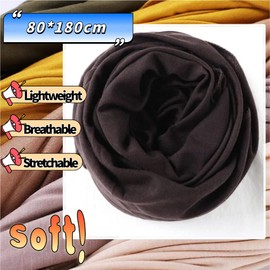 Head Wraps for Black Women Breathable Headwraps Scarf Long Hair Wraps Soft Wide Headbands Headscarves for Locs Brown