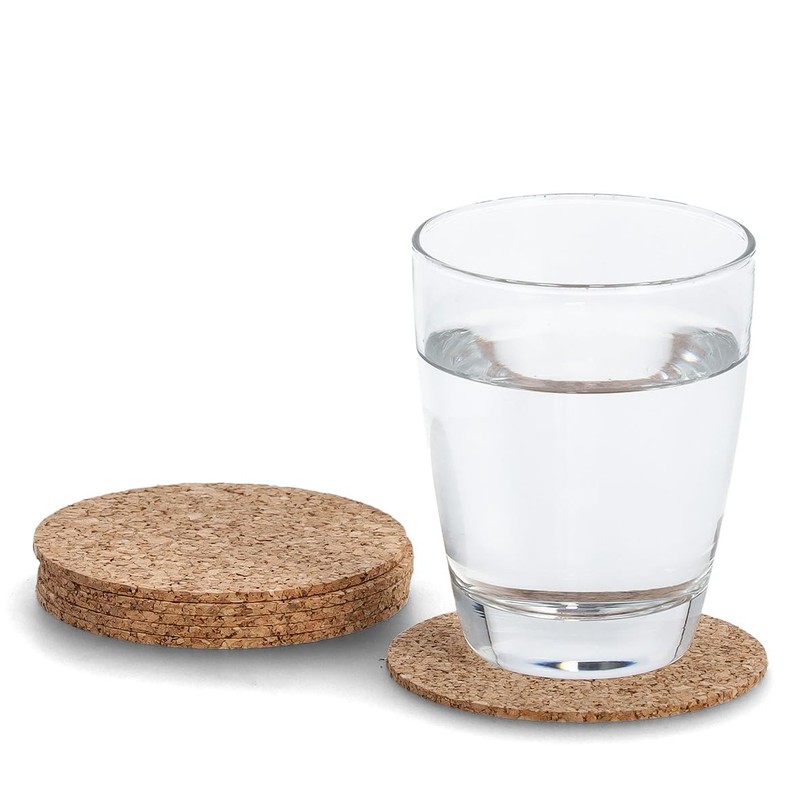 Zeller 1090 Cork Coasters Set Of 6 Diameter 9.5 cm