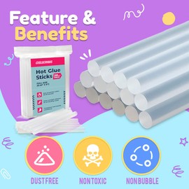 Hot Glue Gun Kit, Gluerious Dual Temp Glue Gun With 15 Hot Glue Sticks, 60W/100W Full Size Glue Gun For Christmas Crafts & Heavy Duty (Dual Temp Glue Gun) (Glue Sticks (50 Pcs))