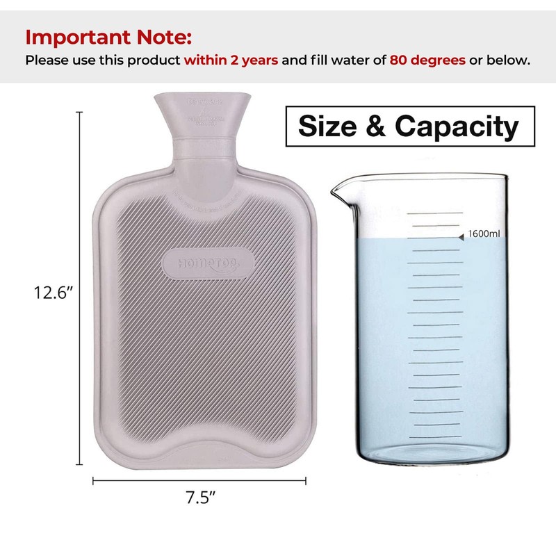 HomeTop Premium Adorable Rubber Hot or Cold Water Bottle with