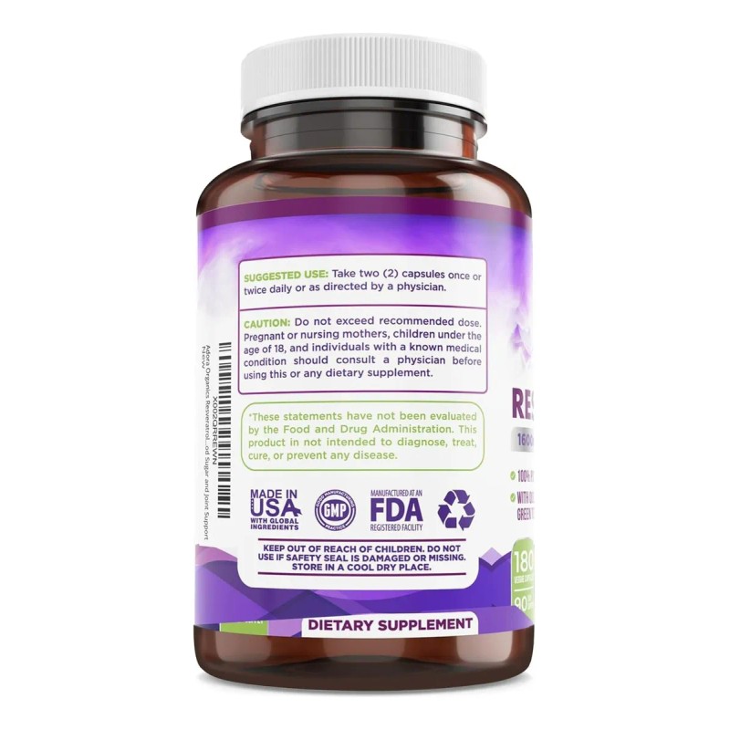 Resveratrol Suplemento - 180 Cápsulas Apoyo a la Salud Digestiva