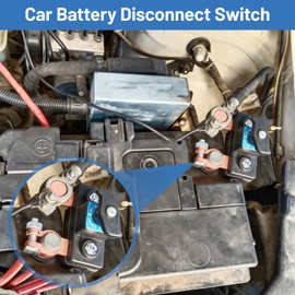 2Pcs Car Battery Cut Off Switch, Car Battery Power Cut Off Switch Breaker, Stable Transmission High Conductivity Pure Copper Disconnect Switch, Manual Rotary Battery Shut Off Switch for Power Control