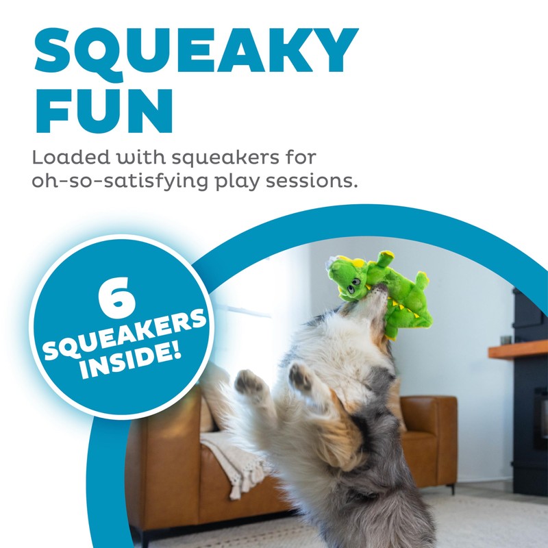 Outward Hound Squeaker Matz Plush Gator Dog Toy, Small
