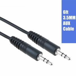 CJP-Geek 6ft Black Premium 3.5mm 1/8" Audio Speaker Cable Lead Car AUX-in Cord Replacement for Mobile Smart Cell Phone