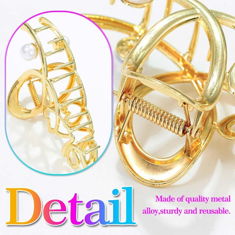 BARTOSI Metal Claw Clips Gold Hair Clip Large Hair Claw