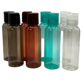 Eco Go 8pc Travel Size Bottles for toiletries, TSA & Carry-on Approved for Shampoo, Conditioner and Skin Care. Includes 8 x 100mL Bottles. Beautiful Colors (Amber, Turquoise and Clear). BPA-Free.