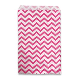 888 Display USA, Inc 25 pcs of 8 1/2” x 11” Chevron-Pink Paper Gift Bags – Shopping/Sales/Tote Bags