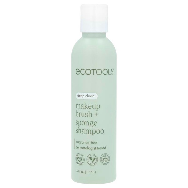 EcoTools Makeup Brush + Sponge Shampoo, Fragrance Free, 6 fl