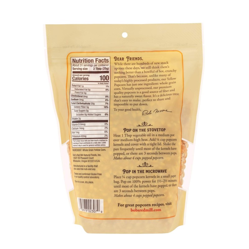 Bob's Red Mill Yellow Popcorn, 30oz (Pack of 1) -