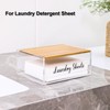 VOTLEVT Acrylic Laundry Detergent Sheets Holder with Bamboo Lid, Laundry