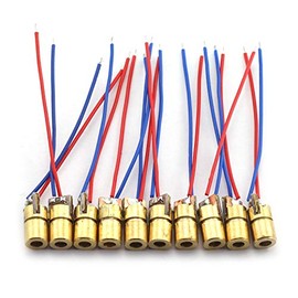 Tegg 10 PCS Mini 650nm 6mm 5mW Red Laser Dot Diode Module Copper Head 3.3V