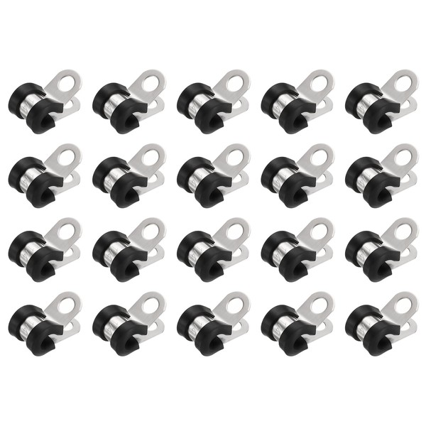 sourcing map 20pcs 304 Stainless Steel Cable Clamps 1/4 Inch