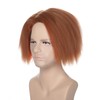FYXZHUO Men’s Short Golden Brown Straight Wig With False scar