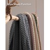 YnM Chunky Cotton Knit Throw Blanket, Medium Weight Cable Knit
