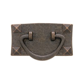 Stickley Style Arts & Crafts Horizontal Pull with"V" Shape Ring - 2 3/4" Width