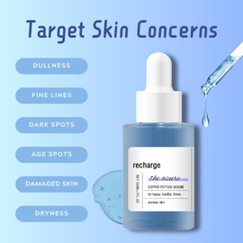 2 PCS Copper Peptide Serum for Face, Anti-Aging Peptide Essence with Copper Peptides, Hyaluronic Acid, & Wrinkle Reduction, Peptide Face Serum for Fine Lines, Repairs Premature & Damaged Skin