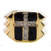 jkc Cross Ring 11 cz 1.1 Carat 18K Gold Overlay