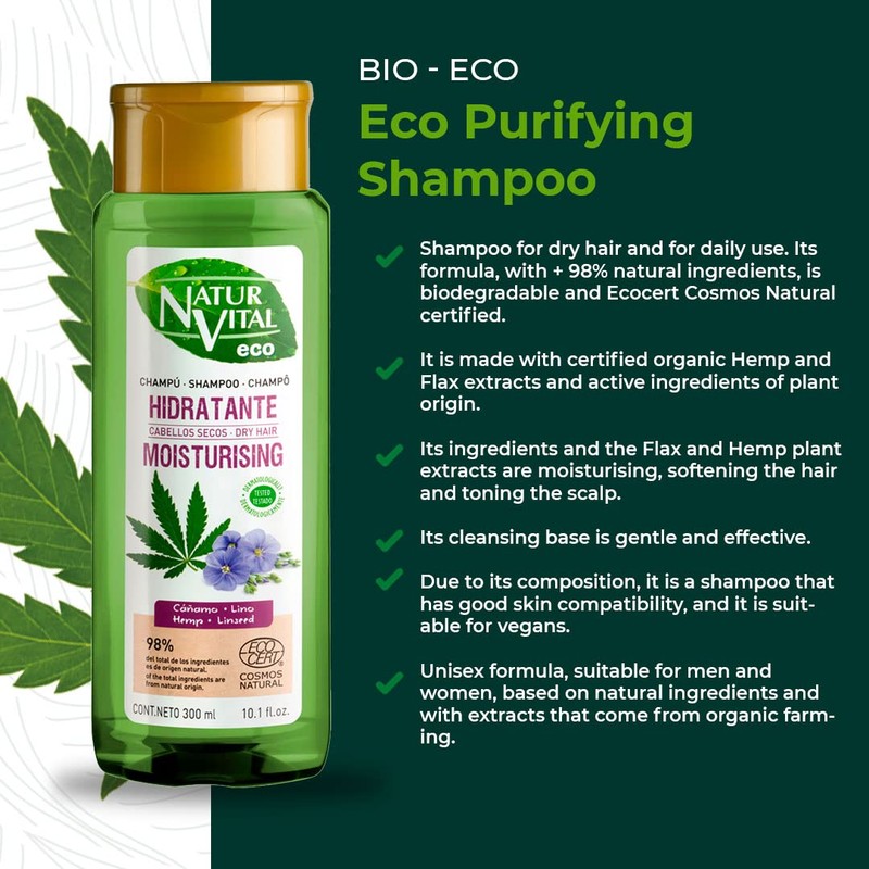 Eco Hidratante Cáñamo Y Lino Champú 300 ml
