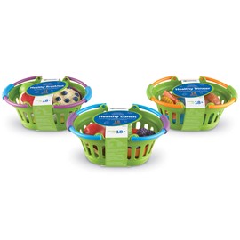 Learning Resources New Sprouts Healthy Foods Basket Bundle - 37 Pieces, Ages 18+ months Pretend Toddler Food, Healthy Play Food for Kids, Toddler Learning Toys