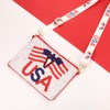NLCAC 4th of July Beaded Purse Crossbody Bag USA Flag