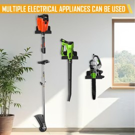 Feeloco 1 Pack Garage Organizer Trimmer Rack,Weed Wackers Holder Wall Mount,Heavy Duty Garden Power Tool Hanger for Grass Trimmer,Hedge Trimmer, Garage Trimmer,Weed Trimmer,Garden Tools