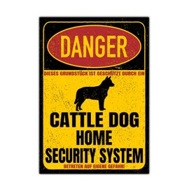 Australian Cattle Dog ACD Sign Danger Security System Door Sign Dog Sign Warning Sign Safety Sign Dog Private Property Dog Warning Warning