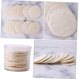 BESTYASH Esponjas Desmaquillantes de Lufa, 10 Piezas, Redondas y Suaves, para Limpieza Facial y Exfoliación, Remueven Maquillaje y Labios